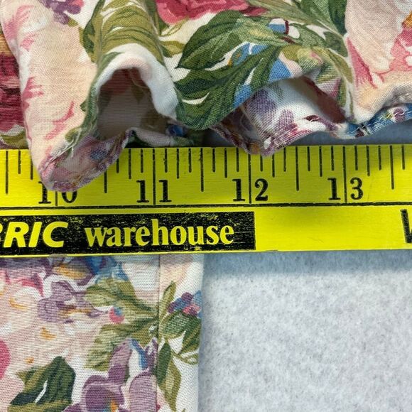 Vintage LA BELLE Dress Girls Medium Floral Short Sleeve Button Front Pleated - Picture 6 of 11